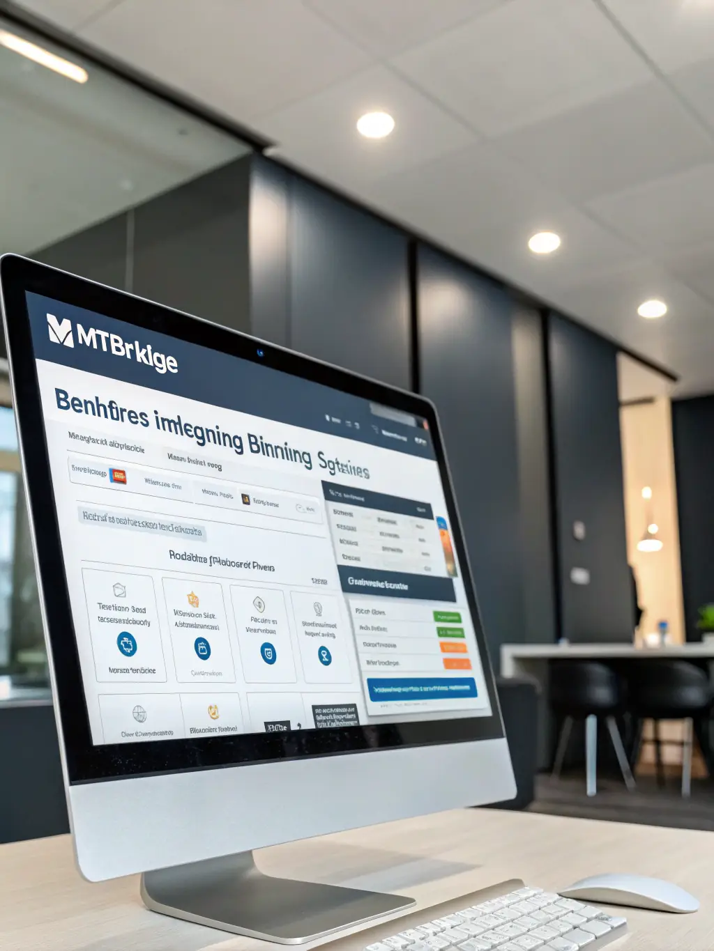 A clean, modern interface of MTBridge, showcasing its seamless data integration capabilities for banking systems.