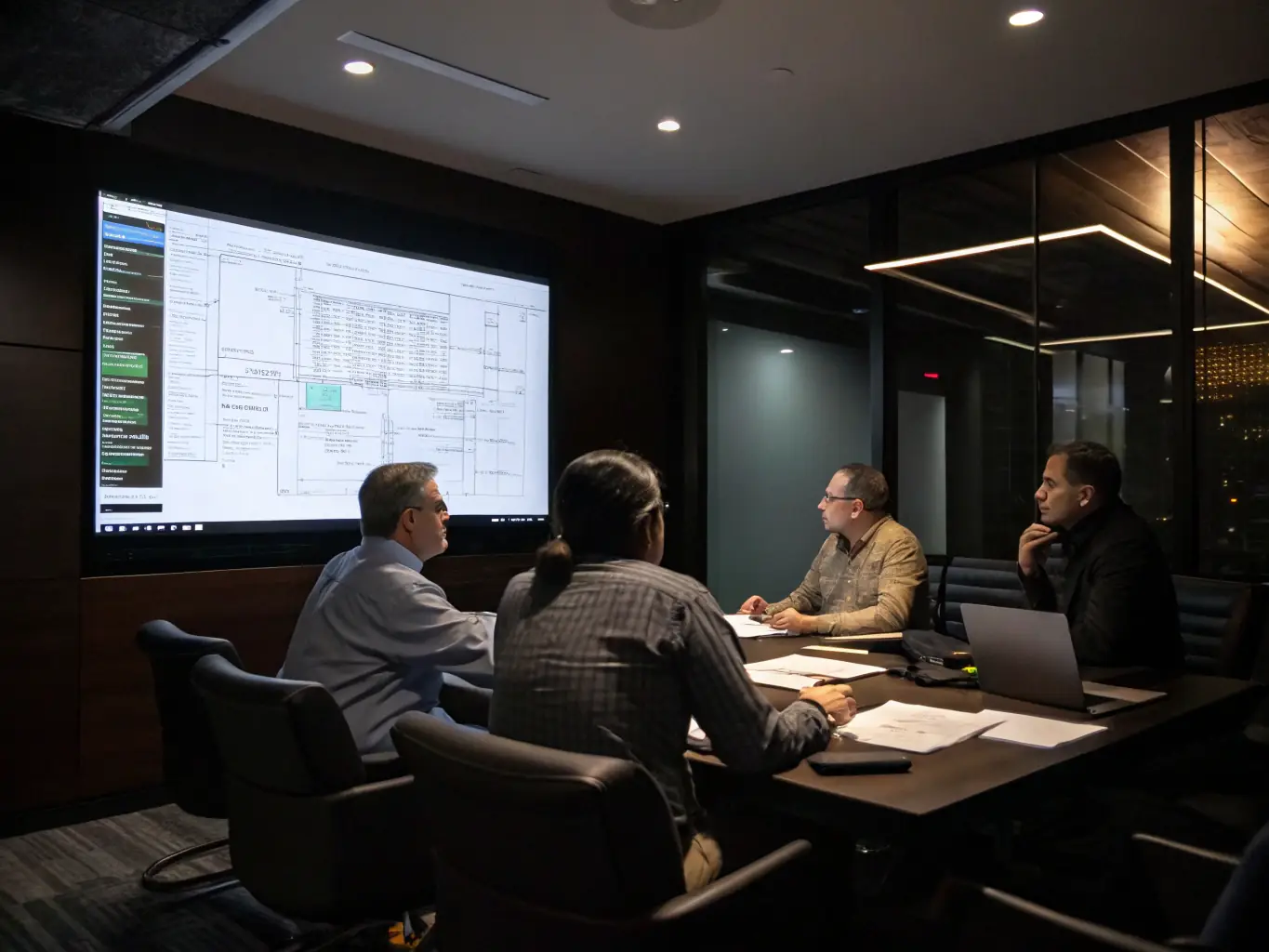 A project meeting showcasing Momentix Technologies' AMOA consultants working with clients to define and implement digital projects.