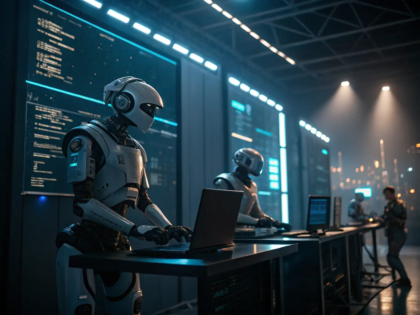 A visual representation of robotic process automation (RPA) in action, highlighting the efficiency and accuracy of automated tasks.